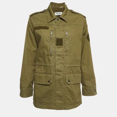 Pre-owned Saint Laurent Green Cotton Military Jacket M
