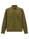 Saint Laurent Green Jacket With Pockets On The Front In Cotton Man In Green