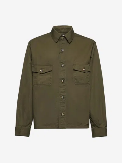 SAINT LAURENT GREEN COTTON TWILL OVERSHIRT