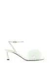 Saint Laurent Mule Mae In Satin Crepe In Green