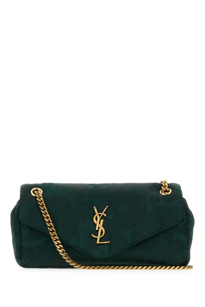 Saint Laurent Green Jacquard Small Calypso Shoulder Bag