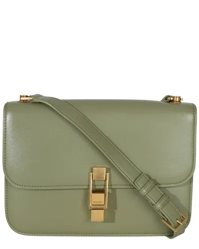 Saint Laurent Green Leather Le Carre Satchel (authentic Pre-loved) In Red