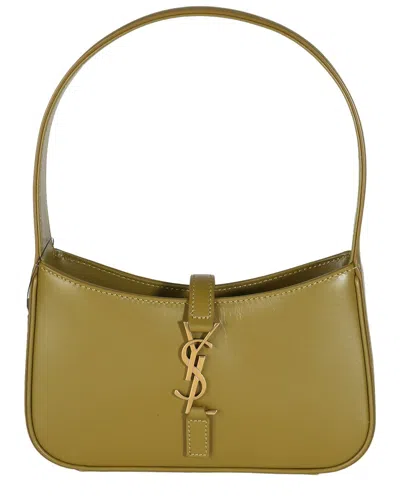 Saint Laurent Green Leather Mini Le 5 À 7 Hobo (authentic Pre-loved)