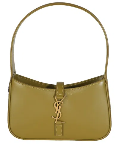 Saint Laurent Green Leather Mini Le 5 À 7 Hobo (authentic Pre-loved)