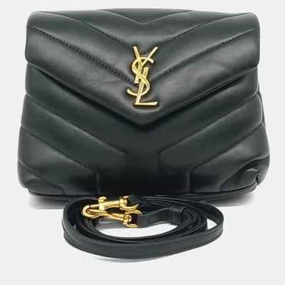 Pre-owned Saint Laurent Green Leather Monogram Lulu Toy Crossbody Bag