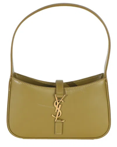Saint Laurent Green Leather Olive Mini Le 5 A 7 Hobo (authentic Pre-loved)