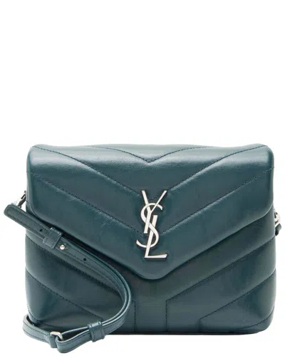 Saint Laurent Green Matelasse Calfskin Monogram Loulou Toy Crossbody  (authentic Pre-loved)