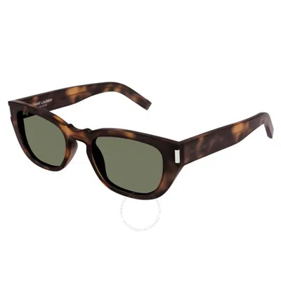 Saint Laurent Green Rectangular Men's Sunglasses Sl 601 002 51 In Brown