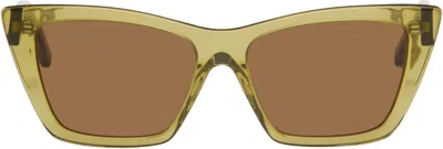 Saint Laurent Green Sl 276 Mica Sunglasses In Green-green-brown
