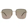 Saint Laurent Eyewear Square Frame Sunglasses In Gold / Green