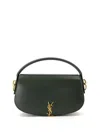 Saint Laurent Voltaire In Box Curved-handle Leather Shoulder Bag In Green