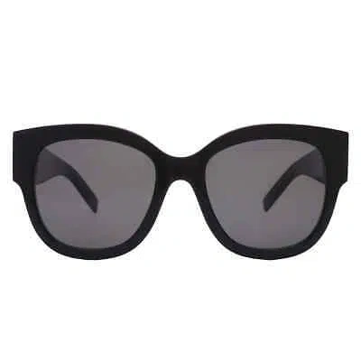 Pre-owned Saint Laurent Grey Butterfly Ladies Sunglasses Sl M95/f 001 56 Sl M95/f 001 56 In Gray