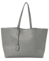 Saint Laurent Large Leather Tote In Gray