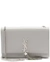 Saint Laurent Grey Calfskin Monogram Kate Tassel Medium Shoulder Bag  (authentic Pre-loved) In Gray