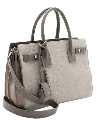 Saint Laurent Grey Calfskin Sac De Jour Baby Tote (authentic Pre-loved)
