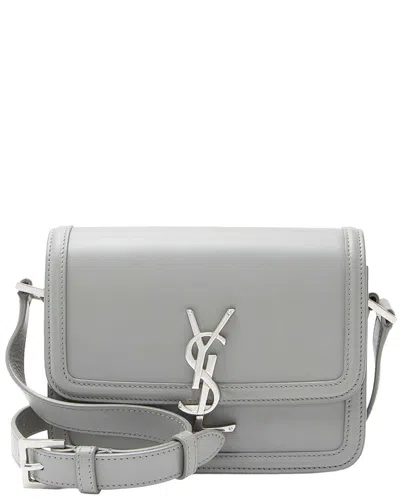 Saint Laurent Grey Calfskin Small Solferino Shoulder Bag (authentic Pre-loved) In Gray