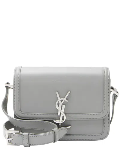 Pre-owned Saint Laurent Grey Calfskin Small Solferino Shoulder Bag (authentic Pre-loved)