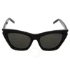 Saint Laurent Grey Cat Eye Ladies Sunglasses Sl 214 Kate 001 55 In Grey