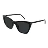 Saint Laurent Grey Cat Eye Ladies Sunglasses Sl 214 Kate Thin 001 55