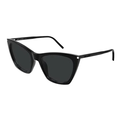Saint Laurent Grey Cat Eye Ladies Sunglasses Sl 214 Kate Thin 001 55