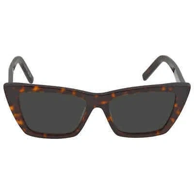 Pre-owned Saint Laurent Grey Cat Eye Ladies Sunglasses Sl 276 Mica 002 53 Sl 276 Mica 002 In Gray