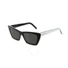 Saint Laurent Grey Cat Eye Ladies Sunglasses Sl 276 Mica-006 53 In Grey/black