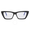 Saint Laurent Mica Cat-eye Acetate Glasses In Black / Grey