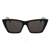 Saint Laurent Black Sl 276 Square Cat-eye Sunglasses In Black / Grey