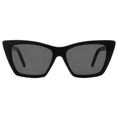 Pre-owned Saint Laurent Grey Cat Eye Ladies Sunglasses Sl 276 Mica 032 55 Sl 276 Mica 032 In Gray