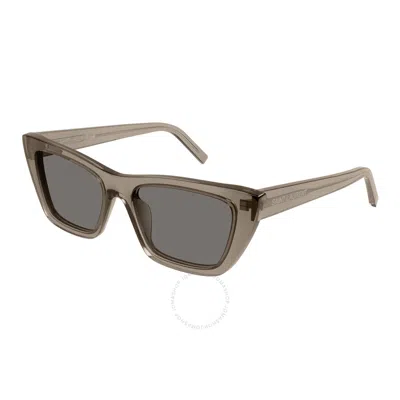 Saint Laurent Grey Cat Eye Ladies Sunglasses Sl 276 Mica 043 53 In Brown