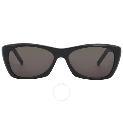 Saint Laurent Grey Cat Eye Ladies Sunglasses Sl 613 001 58 In Black / Grey