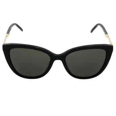 Pre-owned Saint Laurent Grey Cat Eye Ladies Sunglasses Sl M70-002 55 Sl M70-002 55 In Gray