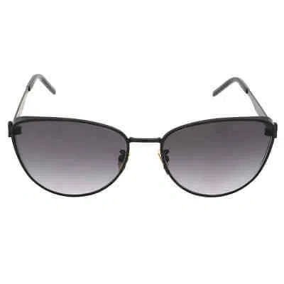 Pre-owned Saint Laurent Grey Cat Eye Ladies Sunglasses Sl M90 002 58 Sl M90 002 58 In Gray