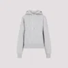 Saint Laurent Cotton Logo Hoodie In Grey
