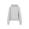 Saint Laurent Cotton Logo Hoodie In Grey