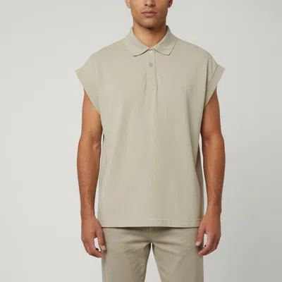 Pre-owned Saint Laurent Grey Cotton Pique Sleeveless Polo T-shirt L In Gray
