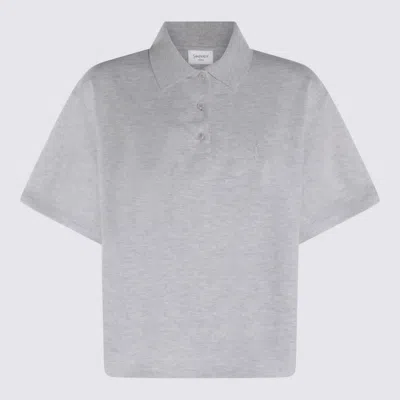 Saint Laurent Grey Cotton Polo Shirt In Gray