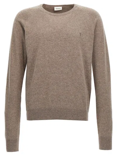 SAINT LAURENT GREY CREWNECK PULLOVER