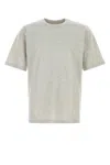 Saint Laurent Grey Crewneck T-shirt With Cassandre Embroidery In Cotton Man In Gray