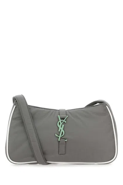 Saint Laurent Grey Econylâ® Le 5 Ã 7 Shoulder Bag In Multicolor