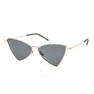 Saint Laurent Grey Geometric Unisex Sunglasses Sl 303 Jerry 004 58 In Grey/gold Tone