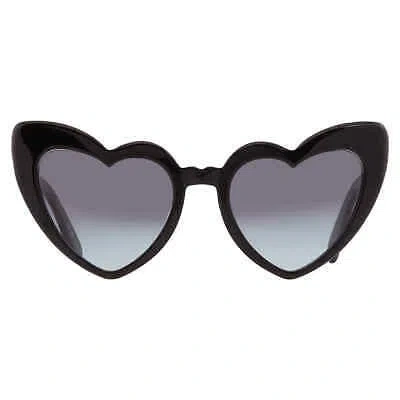 Pre-owned Saint Laurent Grey Gradient Irregular Ladies Sunglasses Sl 181 Loulou-008 54 In Gray