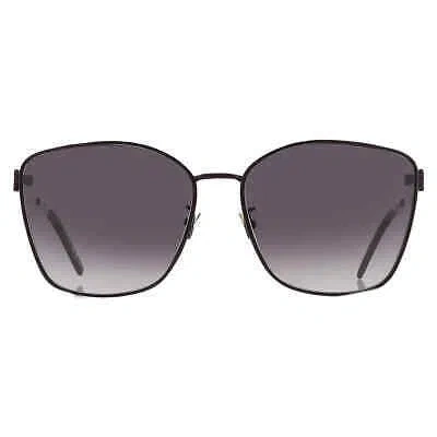 Pre-owned Saint Laurent Grey Gradient Oversized Ladies Sunglasses Sl M98 002 62 In Gray