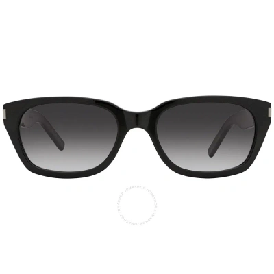 Saint Laurent Grey Gradient Rectangular Unisex Sunglasses Sl 522 001 54 In Black / Grey