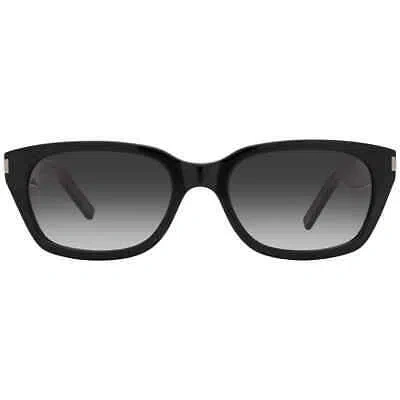 Pre-owned Saint Laurent Grey Gradient Rectangular Unisex Sunglasses Sl 522 001 54 In Gray