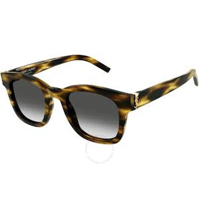 Saint Laurent Grey Gradient Square Unisex Sunglasses Sl M124 003 49