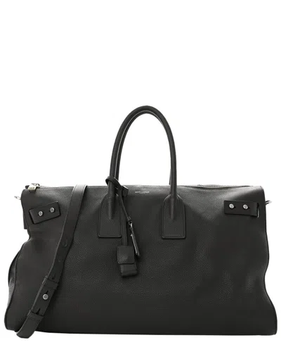 Saint Laurent Grey Grained Calfskin Leather Sac De Jour Souple Duffle 36h  (authentic Pre-loved)
