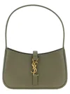 Saint Laurent Grey Le 5 A 7 Mini Shoulder Bag In Green