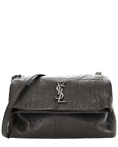 Saint Laurent Grey Leather West Fold-over (authentic Pre-loved)