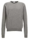 Saint Laurent Grey Crewneck Sweater With Cassandre In Cashmere Man In Grey
